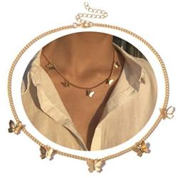 Joyiever Dainty Butterfly Necklace for Women Gold Choker Necklaces Butterfly Choker for Wife Girlfriend Friends Gifts