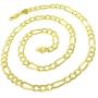 18K Gold Plated Sterling Silver Figaro Link 925 Necklace Chains 3MM - 8.5MM, 16'' - 30'', Gold Chain Necklace for Men & Women, Made In Italy, Next Level Jewelry