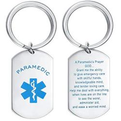 KUIYAI Paramedic’s Prayer Keychain Necklace EMT Gift Paramedic Gift Emergency Medical Technician Gift Christian Religious Jewelry