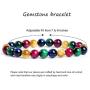 Serirtire 8mm Tiger Eye Gemstone Bracelet Round Beads Stretch Bracelet Handmade Healing Stone Jewelry for Women Girls