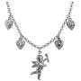 Tiande Angel Cupid Chain Necklace Steel Stainless Angel Baby Wing Love Heart Bell Clavicle Choker Necklace for Women Girls Men Boys