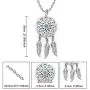 lauhonmin 3pcs Women Retro Silver Turquoise Feather Dream Catcher Pendant Necklace Earrings Set Family Friend Gift lauhonmin 3pcs Women Retro Silver Turquoise Feather Dream Catcher Pendant Necklace Earrings Set Family Friend Gift
