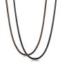 FIBO STEEL 2 Pcs 2.5MM Leather Chain Necklace for Men Women Braided Necklace Chain,16-30 inches