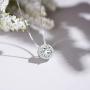 Cat Eye Jewels Sterling Silver Cubic Zirconia Diamond Rose Gold Halo Wedding Necklace for Women Girls