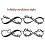 Joelle Jewelry Design Personalized Rose Gold Eternal Infinity Name Necklace Customized Made Name Pendant Necklace