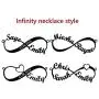 Joelle Jewelry Design 925 Sterling Silver Personalized Eternal Infinity Name Necklace Custom Made with 2 Names Joelle Jewelry Design 925 Sterling Silver Personalized Eternal Infinity Name Necklace Custom Made with 2 Names