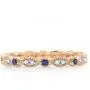 Dazzlingrock Collection 10K Gold Round Blue Sapphire and White Diamond Ladies Vintage Style Anniversary Wedding Stackable Ring