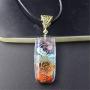 7 Chakra Natural Stone Beads Rope Chain Pendant Necklace Handmade Healing Spiritual Round Square Geometric Necklace for Women Men Girls Boy Yoga Energy Generator Protection Jewelry Gift