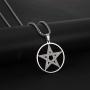 TEAMER Gold Silver Supernatural Star Pentagram Pentacle Pendant Necklace Wiccan Jewelry for Women Men