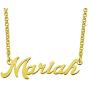 LoEnMe Jewelry Mariah Name Necklace Custom Personalized in Gold Plate Gift for Women Girls Couple