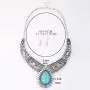 Fstrend Boho Necklace Earring Set Silver Turquoise Pendant Chain Hollow Statement Necklaces Jewelry for Women and Girls Fstrend Boho Necklace Earring Set Silver Turquoise Pendant Chain Hollow Statement Necklaces Jewelry for Women and Girls