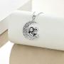 POPLYKE Nightmare Before Christmas Necklace for Women Sterling Silver Jack Skellington and Sally on The Moon Pendant Necklace Valentines Day for Girls