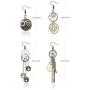 Hanpabum 4pairs Steampunk Drop Dangle Earrings For Women Men Vintage Punk Clockwork Hook Earrings Halloween Jewelry