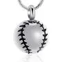 Stainless Steel 20mm Baseball Memorial Urn Jewelry Pendant Hold Cremation keepsake necklace for ashes