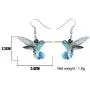 DOWAY Acrylic Colorful Flying Hummingbird Earrings Drop Dangle Bird Jewelry for Women Girls Funny Party Gifts