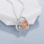 AOBOCO Sterling Silver Heart Pendant Necklace Love Jewelry Gifts for Her