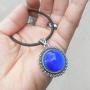 Handmade Mood Stone in Antique Sterling Silver Finish Classic Round Shaped Pendant Magic Color Change Mood Necklace Leather Necklace