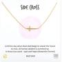 MUSTHAVE Side Cross 18K Gold Plated Necklace with Message Card, Color Gold and Silver, Anchor Chain, Best Gift Necklace, Size 16 inch + 2 inch Extender, Side Cross Pendant, Gift Card