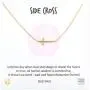 MUSTHAVE Side Cross 18K Gold Plated Necklace with Message Card, Color Gold and Silver, Anchor Chain, Best Gift Necklace, Size 16 inch + 2 inch Extender, Side Cross Pendant, Gift Card