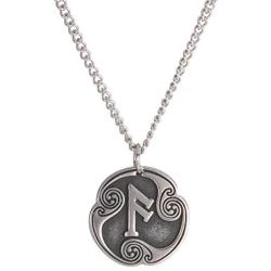 TEAMER Norse Vikings Stainess Steel 24 Runes Amulet Pendant Necklace Lucky and Blessing Symbol Jewelry for Women Men