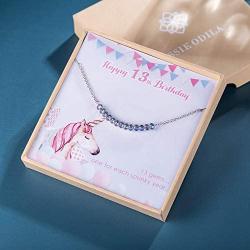 ESSIE ODILA Sweet 10th-25th Birthday Girls Necklace for Women Teenager 925 Sterling Silver Crystal Beads Necklace Jewelry Birthday Gift for Daughter Sister Niece