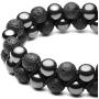 Top Plaza Men Women 8mm Lava Rock Stone Aromatherapy Essential Oil Diffuser Bracelet Braided Rope Natural Stone Yoga Beads Bracelets