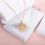 EXGOX You are My Sunshine Sunflower Necklace 14k Gold Plated Initial Sunflower Necklaces CZ Initial Letter Sunflower Locket Necklace Jewelry Gifts for Teen Girls Women Alphabet A - Z