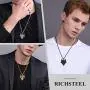 Richsteel Wolf Teeth/Wolf Pendant Necklace for Men 316 Stainless Steel/18K Gold Plated/Black Viking Wolf Nordic Jewelry(with Gift Box) Richsteel Wolf Teeth/Wolf Pendant Necklace for Men 316 Stainless Steel/18K Gold Plated/Black Viking Wolf Nordic Jewelry(with Gift Box)