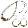 SELOVO Boho Bead Beach Drop Earrings Statement Adjustable Necklace Jewelry Set