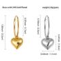 YeGieonr Heart Dangly Earrings For Women Fashion Sterling Silver Hoop Earrings with Bubble Heart Charms,24k Gold Plated Shiny and Adorable Gold Earrings for Women/Girls