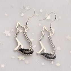 UJIMS Wolf Lover Gift Wolf Drop Dangle Earrings with Cubic Zirconial Charm Birthday Day Jewelry for Girlfriend Wife
