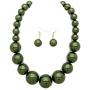 Fashion 21 Womens Large Big Simulated Pearl Statement 18'' Necklace and Earrings Set