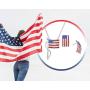 Lola Bella Gifts Crystal USA American Flag Pendant Necklace and Earrings Set with Gift Box