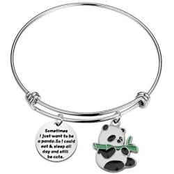 BAUNA Panda Gifts Cute Animal Panda Bear Jewelry Sometimes I Just Want to Be a Panda So I Could Eat and Sleep all Day and Still be Cute Funny Keychain Gifts