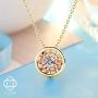 St.Claire Swarovski Crystal 18K Gold Plated Round Necklace 925 Sterling Silver Birthstone Pendant Necklaces for Women Christmas Jewelry Gift