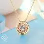 St.Claire Swarovski Crystal 18K Gold Plated Round Necklace 925 Sterling Silver Birthstone Pendant Necklaces for Women Christmas Jewelry Gift