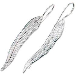 NOVICA .925 Sterling Silver Drop Earrings Willow Leaf
