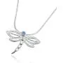 925 Sterling Silver Dragonfly Pendant Necklace with 2mm Created Blue Opal, 18'' + 4'' Extender 925 Sterling Silver Dragonfly Pendant Necklace with 2mm Created Blue Opal, 18'' + 4'' Extender