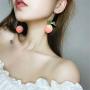 ZRosse 2 Pairs 3D Pink Peach Drop Earrings Cute Fruit Gold Dangle Earrings Charm Jewelry Gift Earrings for Women Girls
