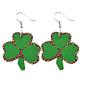6 Pairs Funny Green Hat Faux Leather Earrings Irish Shamrock Dangle Earrings Green Clover Lightweight Earrings Set for Women Girls St. Patricks Day Party Jewelry Gift