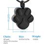 LYFML Paw Print Cremation Jewelry Urn Memorial Ashes Necklace, Keepsake Pendant Made of Titanium Steel, Come with Filling Kit