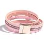 FANCY SHINY Leather Wrap Bracelet Boho Cuff Bracelets Crystal Bead Bracelet with Magnetic Clasp Jewelry Gifts for Women Teen Girls