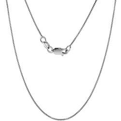 Sterling Silver Box Chain Necklace 0.8mm Very Thin Nickel Free Italy, Sizes 7-30 inch