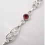 SilverStarJewel Garnet January Birthstone Bracelet 7.7'' 925 Pure Sterling Silver Women Art