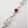 SilverStarJewel Garnet January Birthstone Bracelet 7.7'' 925 Pure Sterling Silver Women Art