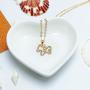 Silver Plated Hypoallergenic Necklace Stud Earrings Set Mouse Shape Jewelry Set with Cubic Zirconia for Women Birthday Valentines Day Gifts（Free Jewelry Box）