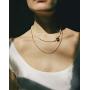 YorzAhar Mini Pearl Necklace with Gold Flower Clasp Pearl Choker Necklace for Women Teenagers Gifts