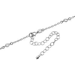 GemStar USA Sterling Silver Cubic Zirconia Station Dainty Chain Choker Necklace