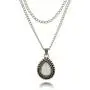HUNO Bohemia Opal Teardrop Flower Beads Choker Necklace Vintage Layered Chain Gypsy Girls Jewelry