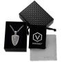 VENICEBEE Archangel St. Michael Saint Medal Cross Sword Shield Angel Guardian Protection Prayer Solid 925 Sterling Silver Pendant Necklace with Chain Black Pouch Polishing Cloth Gift Box